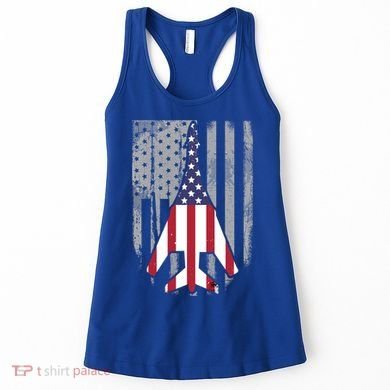 Air Force Supersonic Bgreat Gift1 Bomber Jet American Flag Squadron Gift Women's Tank Top