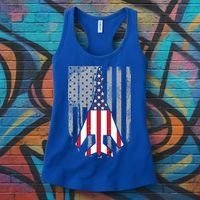 Air Force Supersonic Bgreat Gift1 Bomber Jet American Flag Squadron Gift Women's Tank Top thumb 3