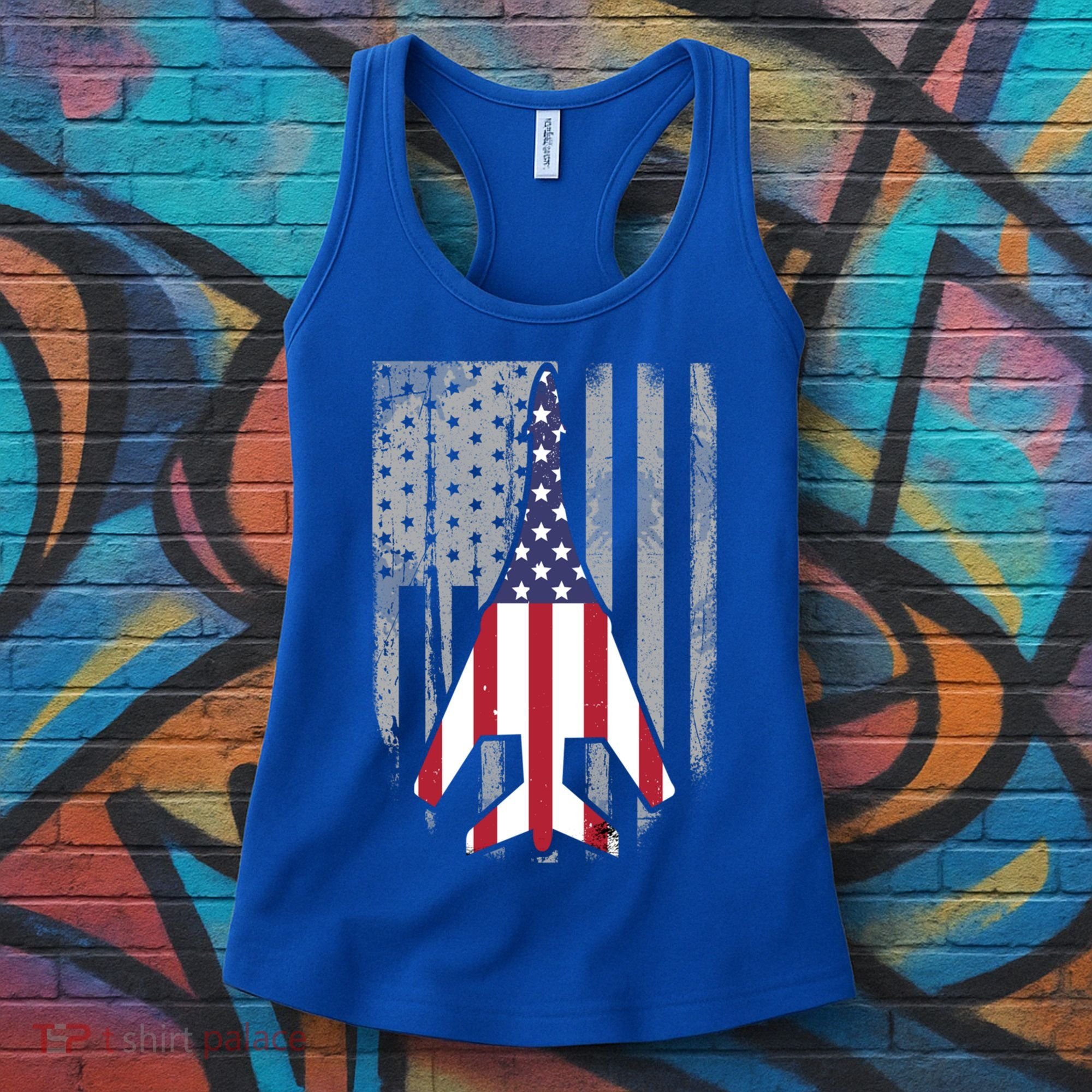 Air Force Supersonic Bgreat Gift1 Bomber Jet American Flag Squadron Gift Women's Tank Top