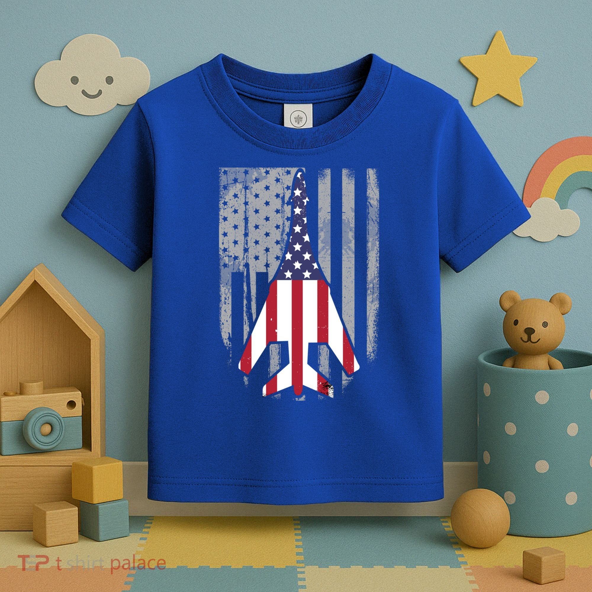 Air Force Supersonic Bgreat Gift1 Bomber Jet American Flag Squadron Gift Toddler T-Shirt