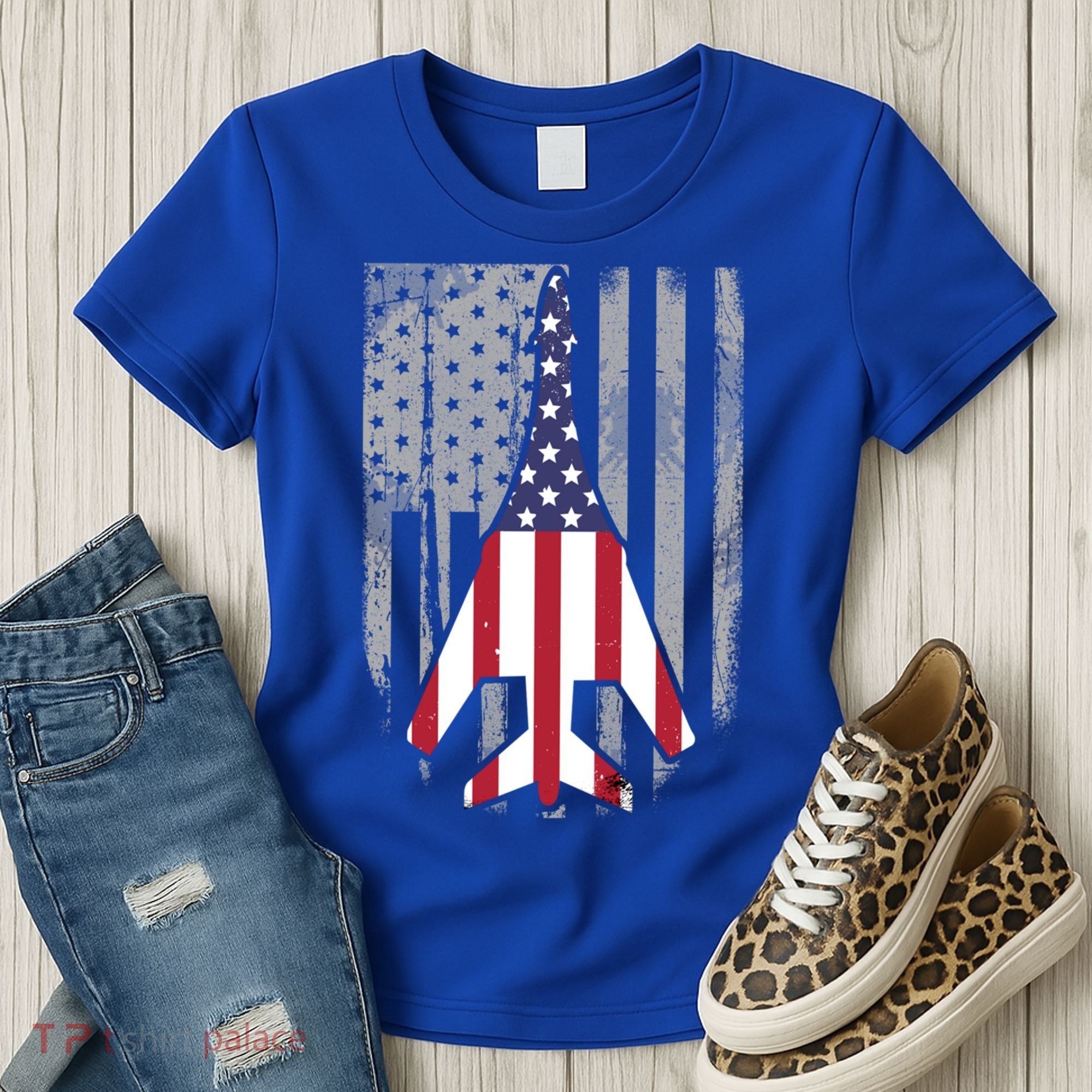 Air Force Supersonic Bgreat Gift1 Bomber Jet American Flag Squadron Gift Women's T-Shirt