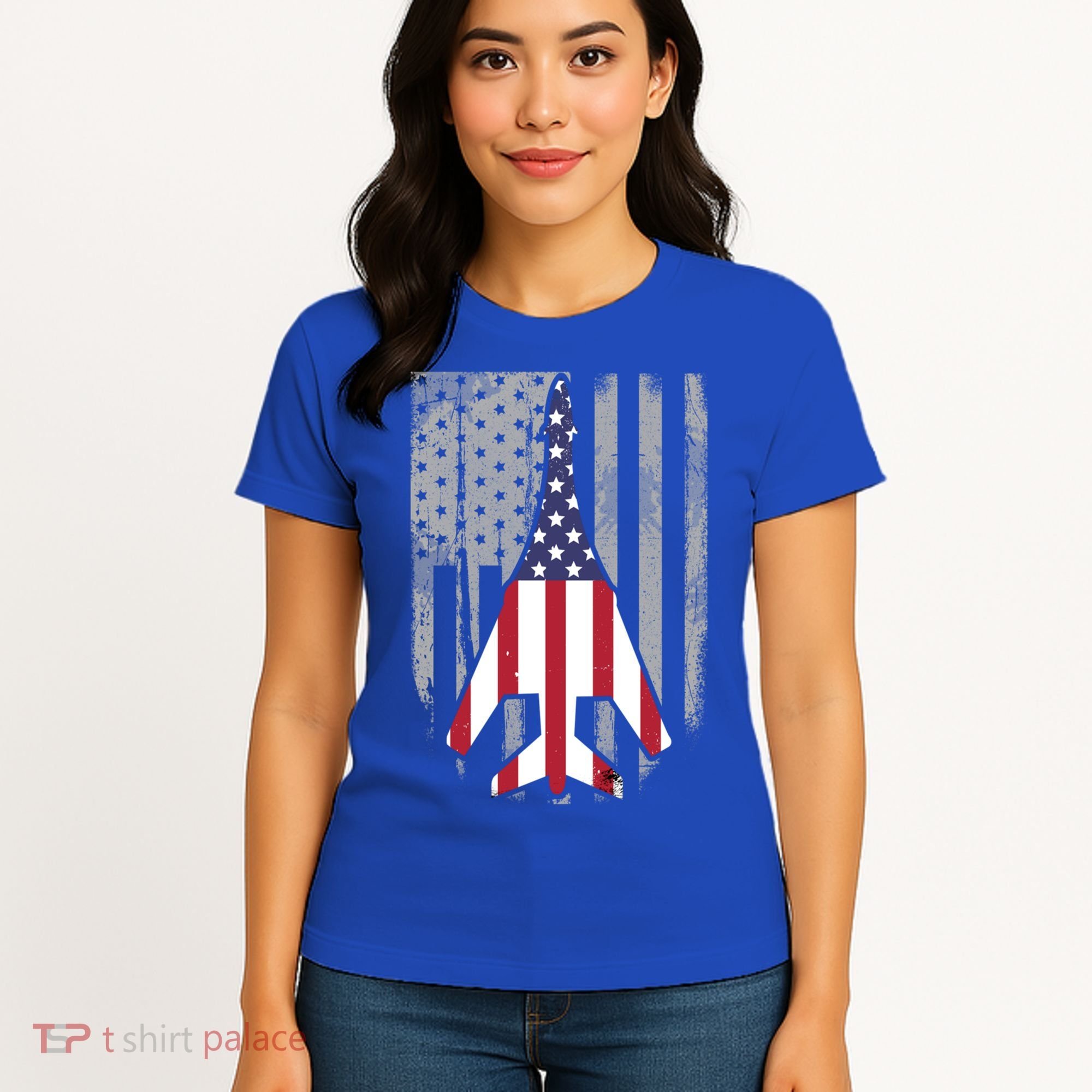Air Force Supersonic Bgreat Gift1 Bomber Jet American Flag Squadron Gift Women's T-Shirt