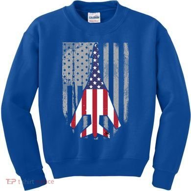 Air Force Supersonic Bgreat Gift1 Bomber Jet American Flag Squadron Gift Kids Sweatshirt