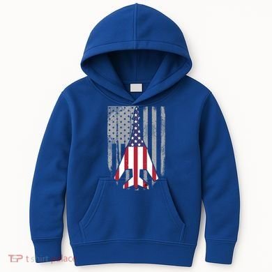 Air Force Supersonic Bgreat Gift1 Bomber Jet American Flag Squadron Gift Kids Hoodie