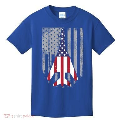 Air Force Supersonic Bgreat Gift1 Bomber Jet American Flag Squadron Gift Kids T-Shirt