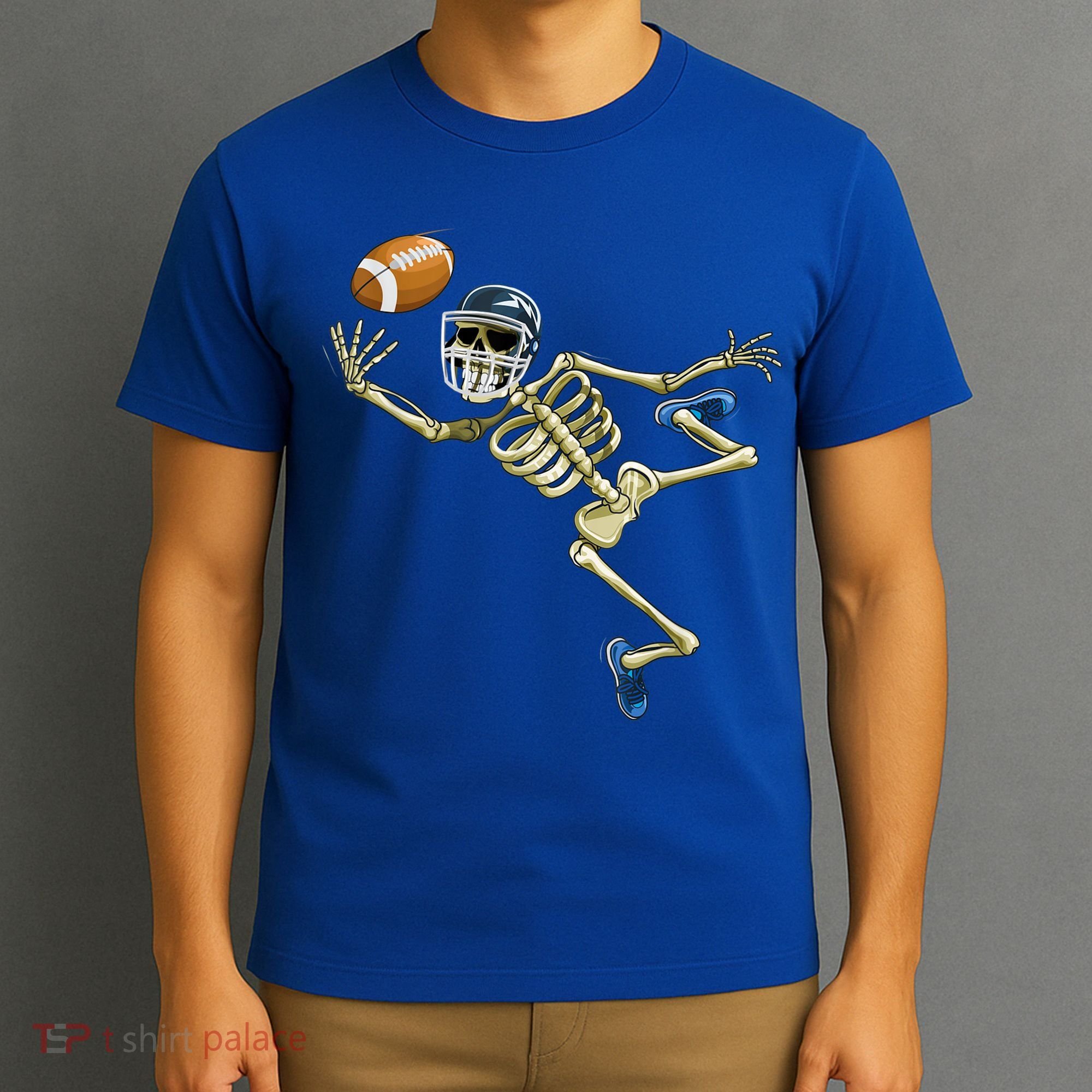 American Football Skeleton Halloween Boys Football Fan T-Shirt