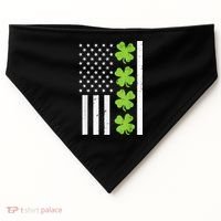American Flag Shamrock St Patricks Day, St Patricks Day, Funny St Patricks Day, USA-Made Doggie Bandana thumb 0