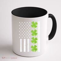 American Flag Shamrock St Patricks Day, St Patricks Day, Funny St Patricks Day, Coffee Mug thumb 1