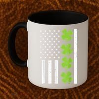 American Flag Shamrock St Patricks Day, St Patricks Day, Funny St Patricks Day, Coffee Mug thumb 2