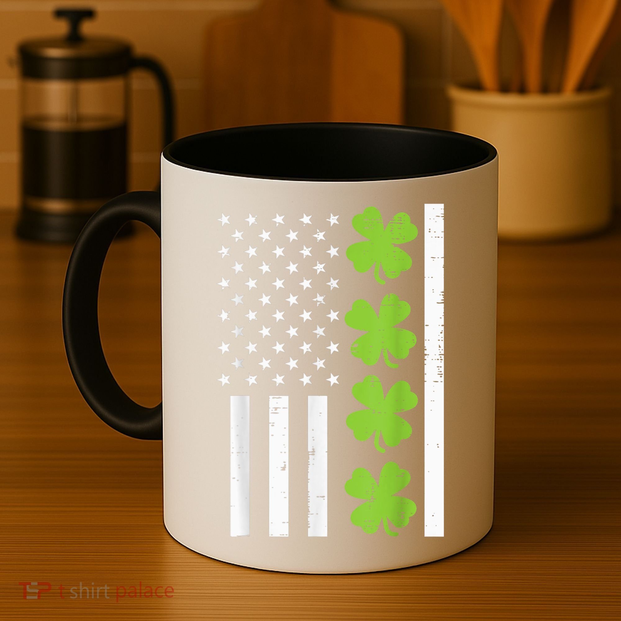 American Flag Shamrock St Patricks Day, St Patricks Day, Funny St Patricks Day, Coffee Mug