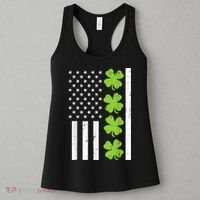 American Flag Shamrock St Patricks Day, St Patricks Day, Funny St Patricks Day, Women's Tank Top thumb 3