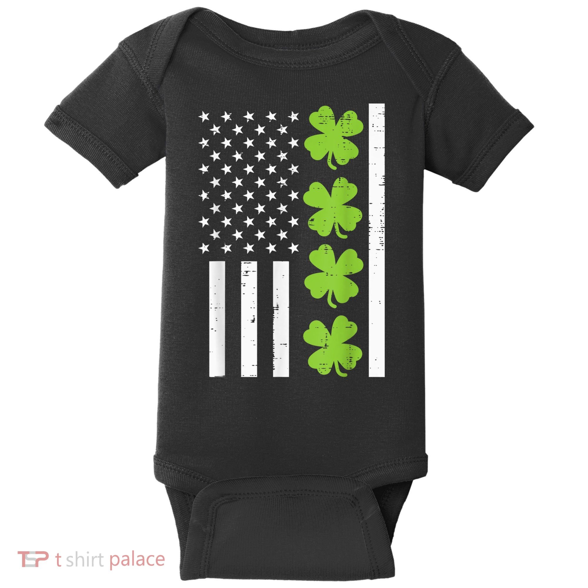 American Flag Shamrock St Patricks Day, St Patricks Day, Funny St Patricks Day, Baby Bodysuit