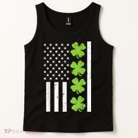 American Flag Shamrock St Patricks Day, St Patricks Day, Funny St Patricks Day, Tank Top thumb 2