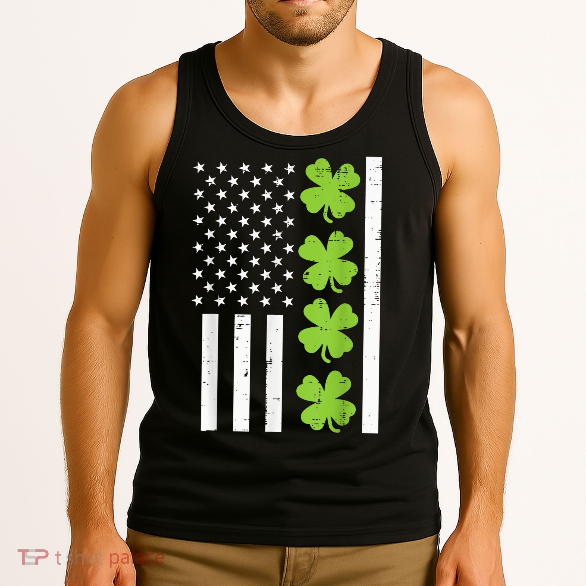 American Flag Shamrock St Patricks Day, St Patricks Day, Funny St Patricks Day, Tank Top