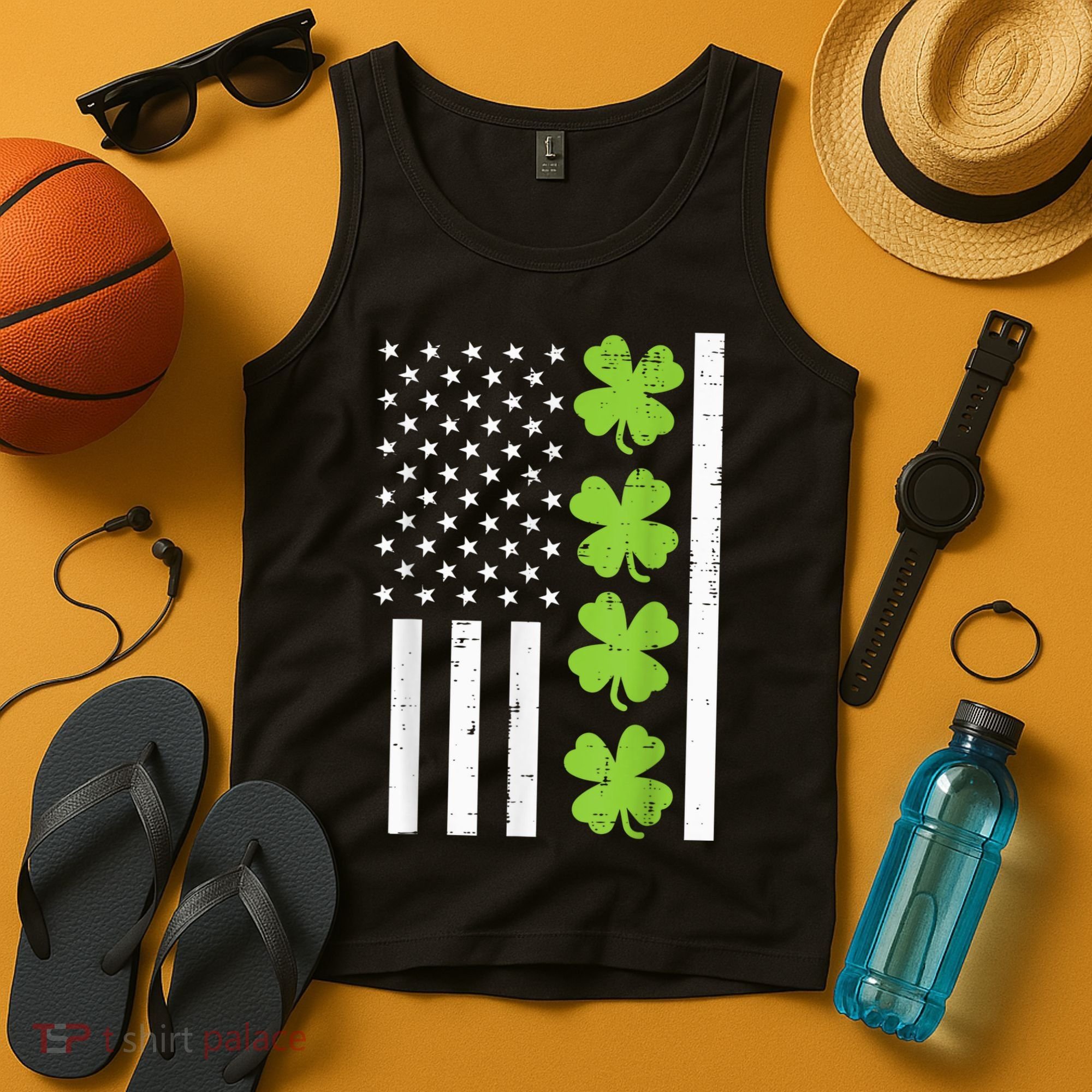American Flag Shamrock St Patricks Day, St Patricks Day, Funny St Patricks Day, Tank Top