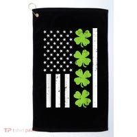 American Flag Shamrock St Patricks Day, St Patricks Day, Funny St Patricks Day, Golf Towel thumb 0