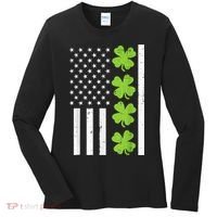 American Flag Shamrock St Patricks Day, St Patricks Day, Funny St Patricks Day, Women's Long Sleeve Shirt thumb 0