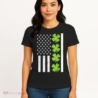 American Flag Shamrock St Patricks Day, St Patricks Day, Funny St Patricks Day, Women's T-Shirt thumb 4