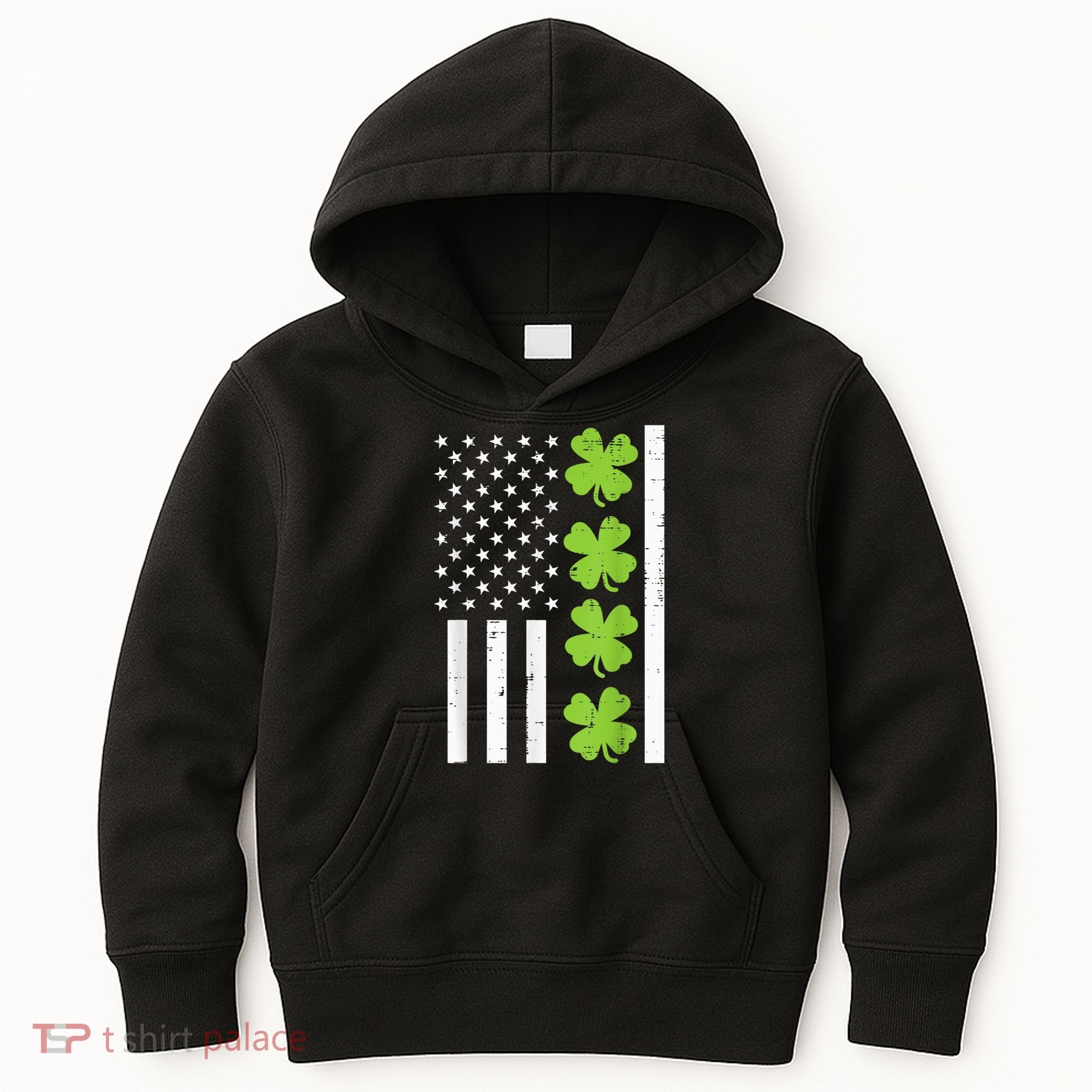 American Flag Shamrock St Patricks Day, St Patricks Day, Funny St Patricks Day, Kids Hoodie