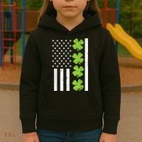 American Flag Shamrock St Patricks Day, St Patricks Day, Funny St Patricks Day, Kids Hoodie thumb 3