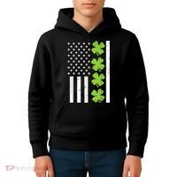 American Flag Shamrock St Patricks Day, St Patricks Day, Funny St Patricks Day, Kids Hoodie thumb 4