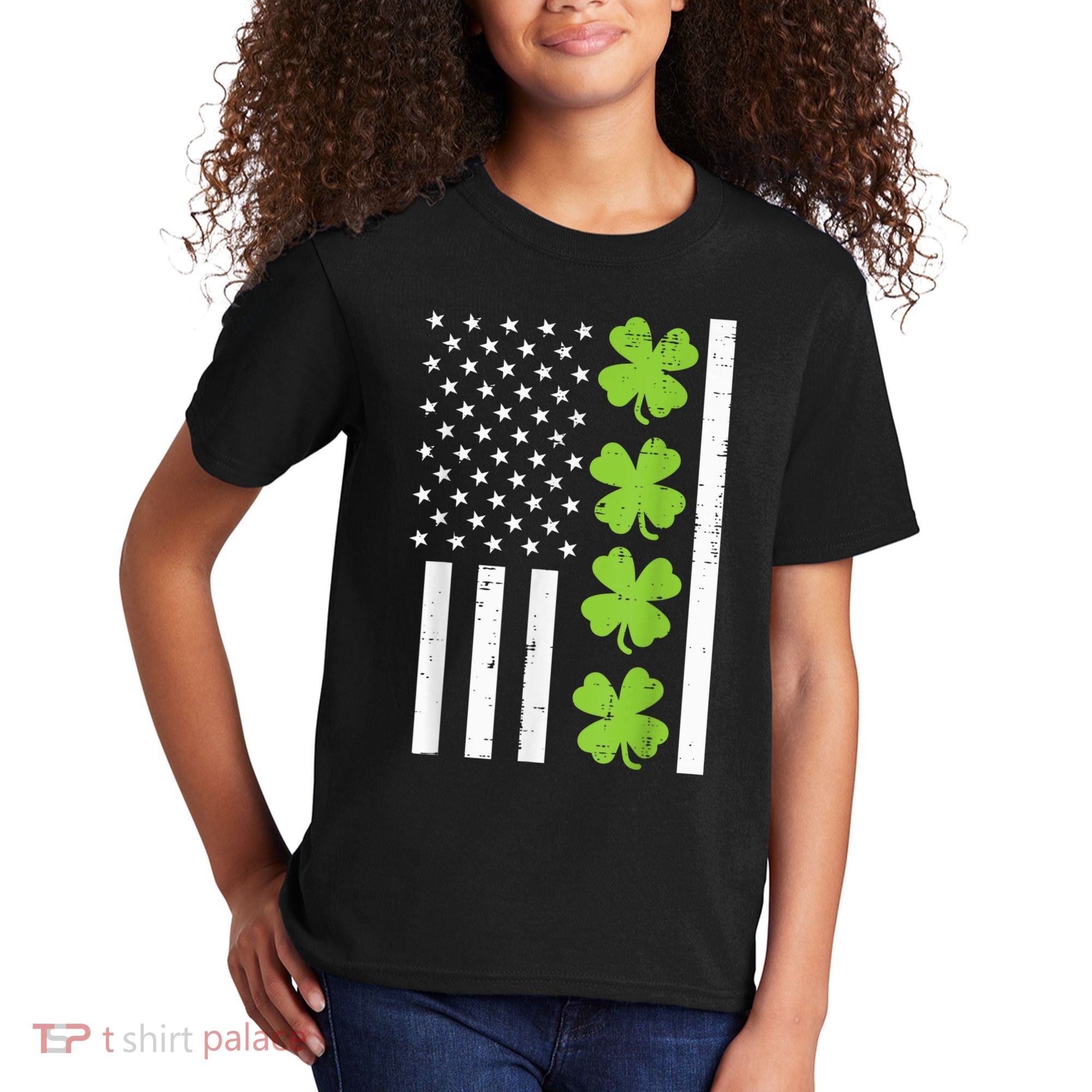 American Flag Shamrock St Patricks Day, St Patricks Day, Funny St Patricks Day, Kids T-Shirt