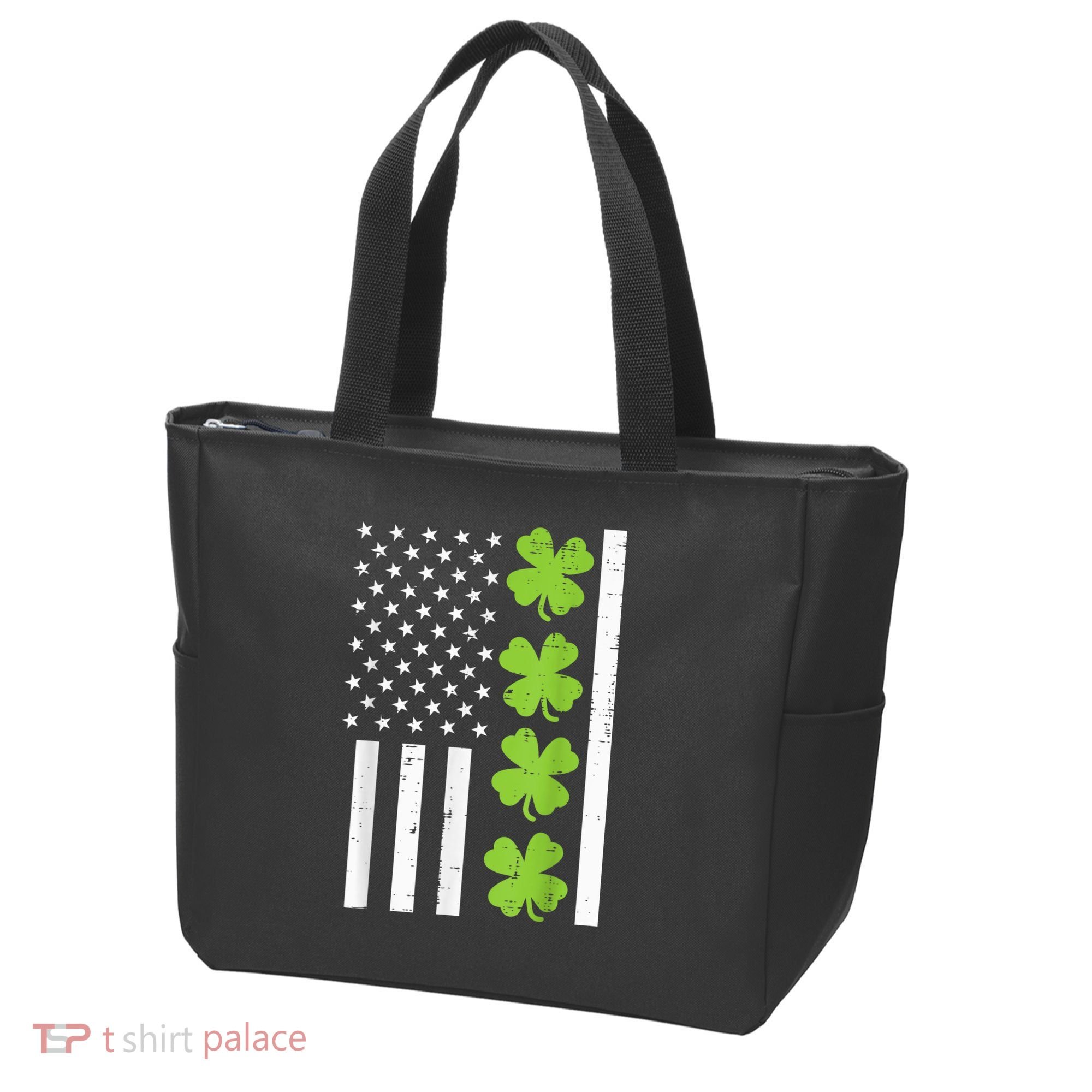 American Flag Shamrock St Patricks Day, St Patricks Day, Funny St Patricks Day, Tote Bag