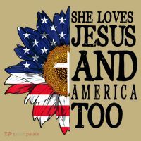 American Flag Sunflower She Loves Jesus And America Too Polo thumb 2