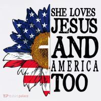 American Flag Sunflower She Loves Jesus And America Too Women's Tank Top thumb 5
