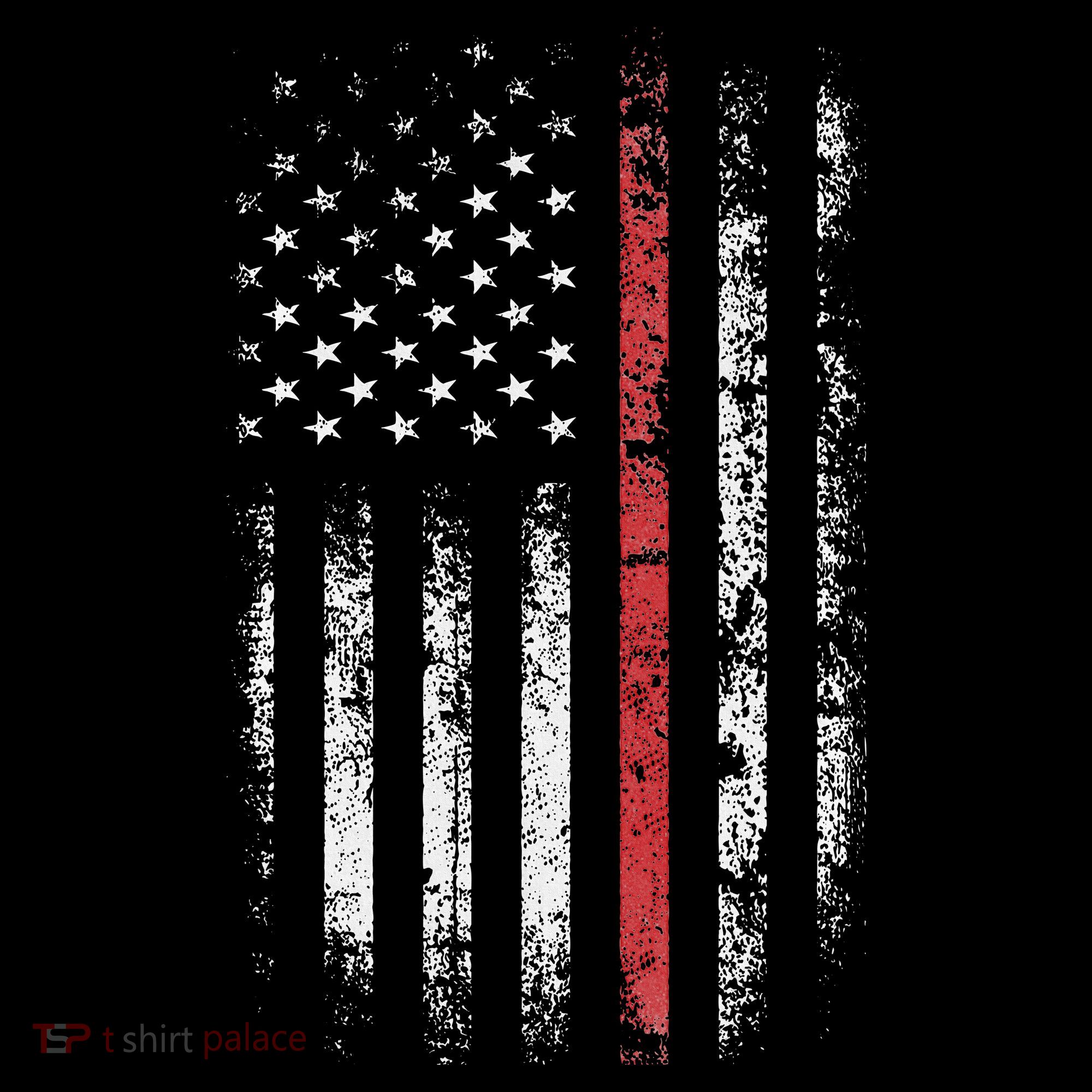 American Flag Thin Red Line Firefighter Support Patriotic Hoodie