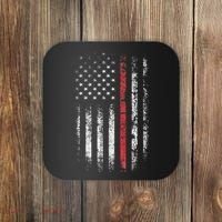 American Flag Thin Red Line Firefighter Support Patriotic Coaster thumb 0
