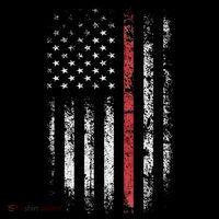 American Flag Thin Red Line Firefighter Support Patriotic Women's Hoodie thumb 2