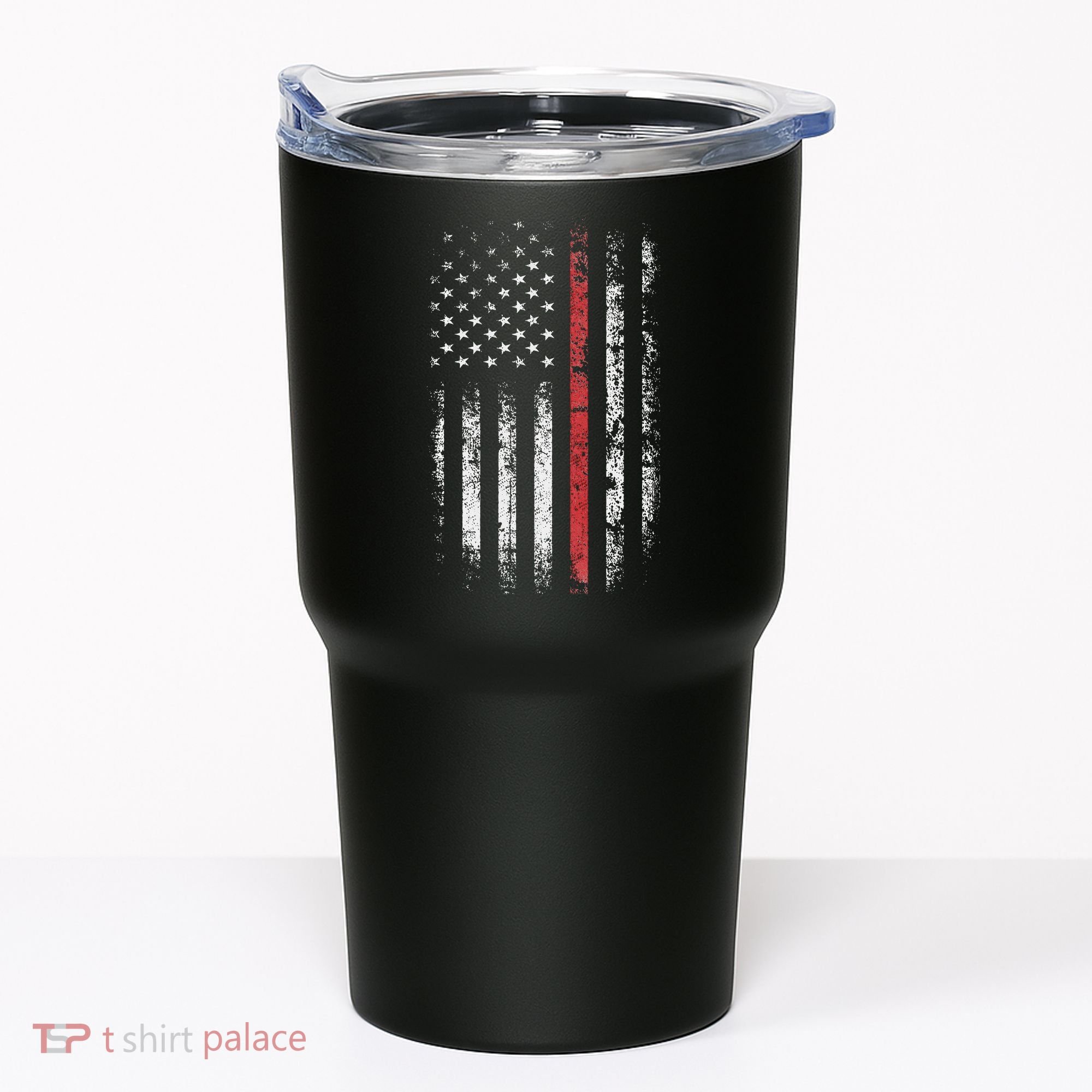 American Flag Thin Red Line Firefighter Support Patriotic Tumbler