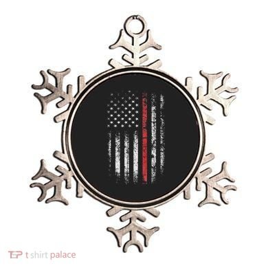 American Flag Thin Red Line Firefighter Support Patriotic Ornament