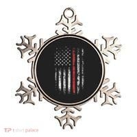 American Flag Thin Red Line Firefighter Support Patriotic Ornament thumb 0