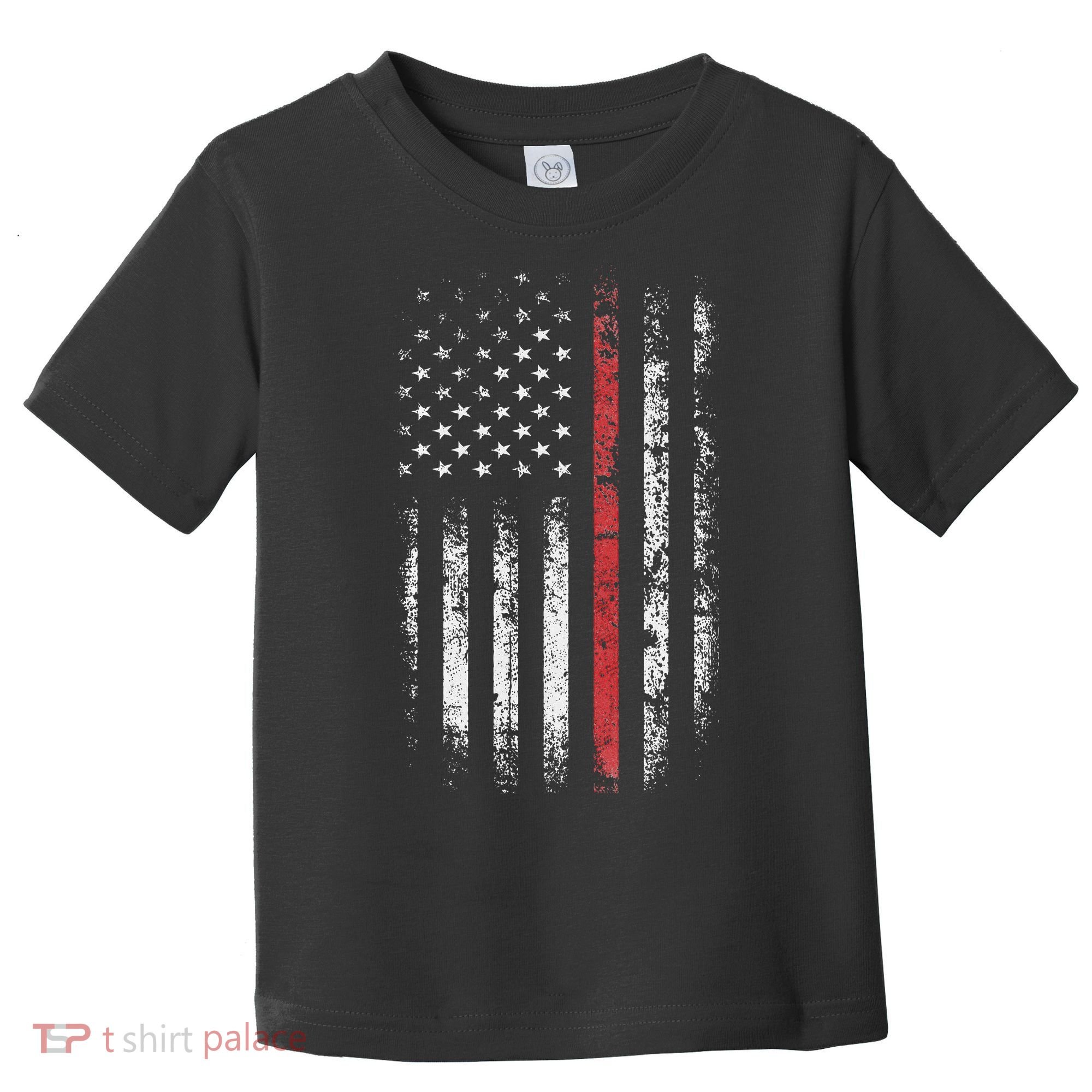 American Flag Thin Red Line Firefighter Support Patriotic Toddler T-Shirt