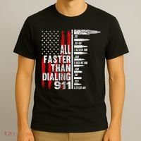 All Faster Than Dialing 911 American Flag T-Shirt thumb 3