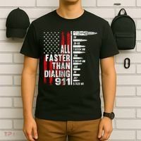 All Faster Than Dialing 911 American Flag T-Shirt thumb 6