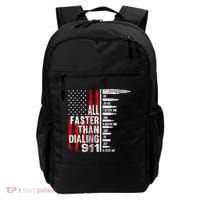All Faster Than Dialing 911 American Flag Backpack thumb 0