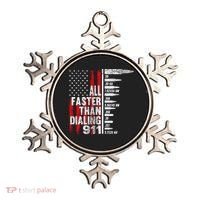 All Faster Than Dialing 911 American Flag Ornament thumb 0