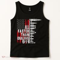 All Faster Than Dialing 911 American Flag Tank Top thumb 2