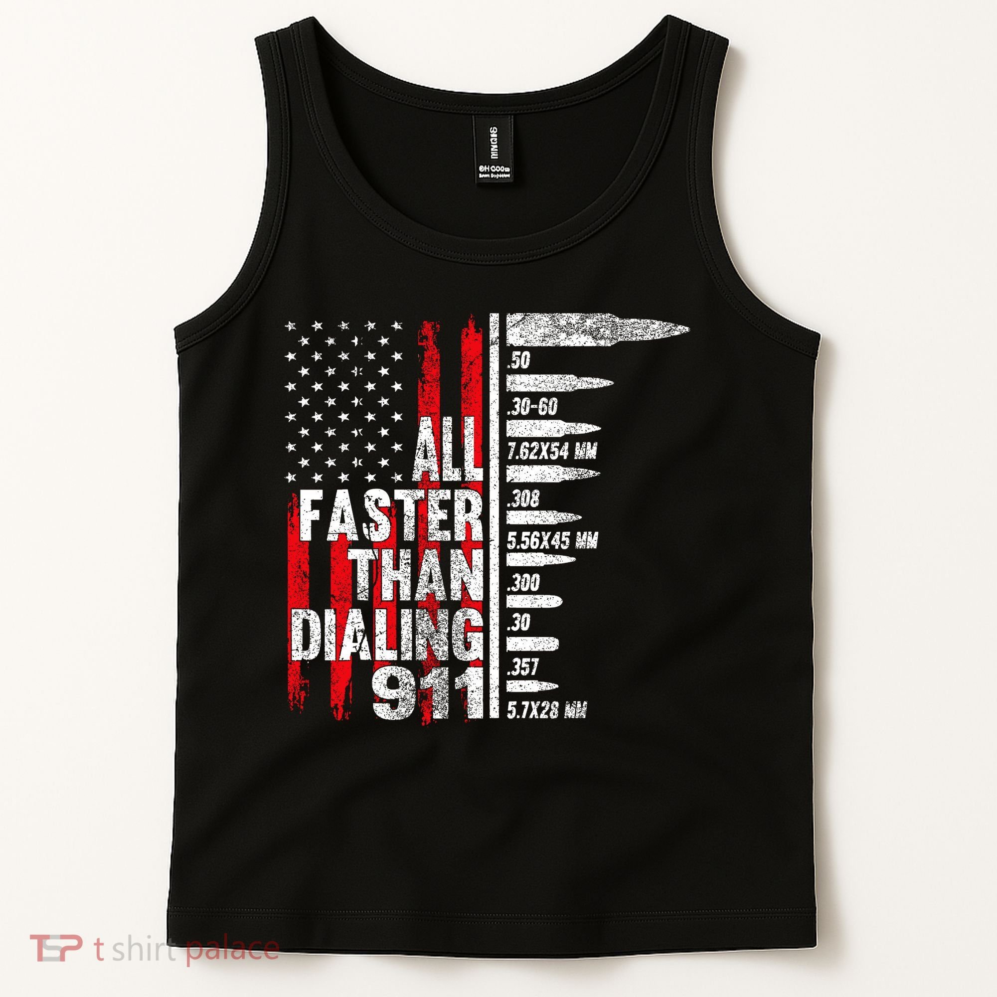All Faster Than Dialing 911 American Flag Tank Top