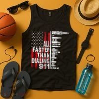 All Faster Than Dialing 911 American Flag Tank Top thumb 4