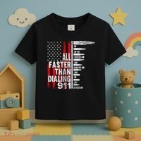 All Faster Than Dialing 911 American Flag Toddler T-Shirt thumb 3
