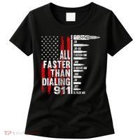 All Faster Than Dialing 911 American Flag Women's T-Shirt thumb 0