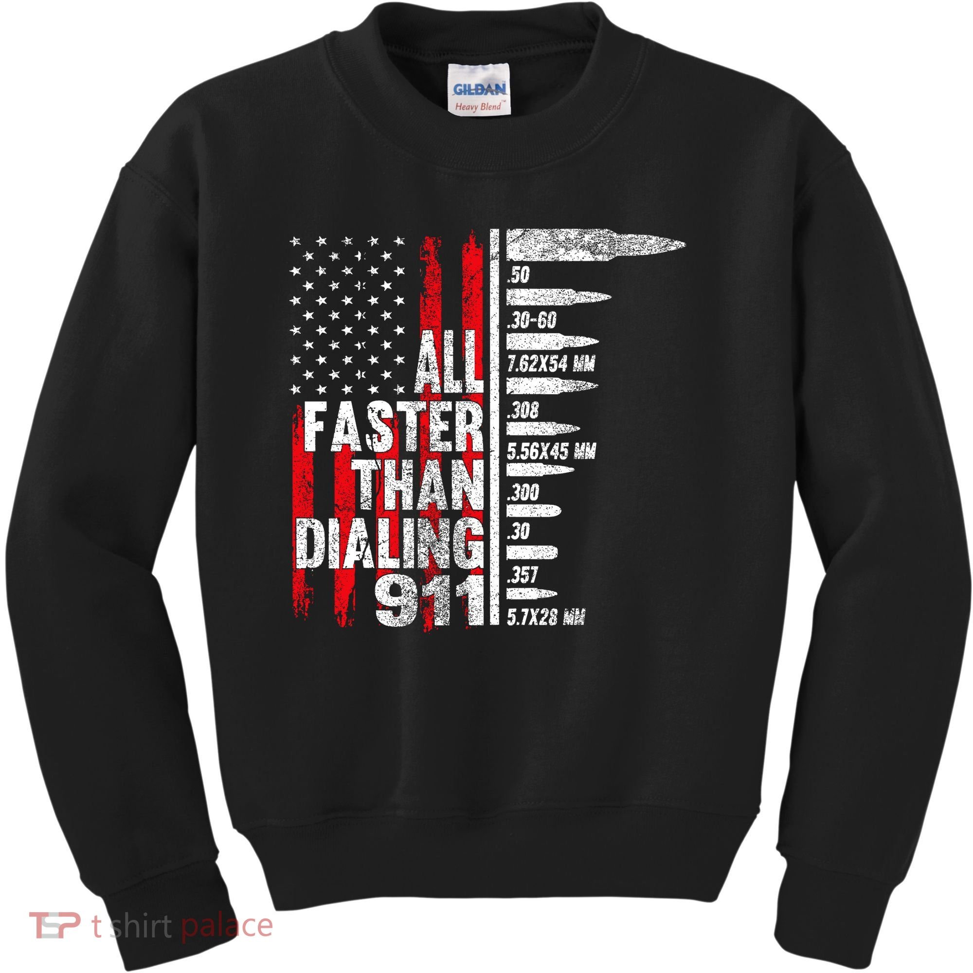 All Faster Than Dialing 911 American Flag Kids Sweatshirt