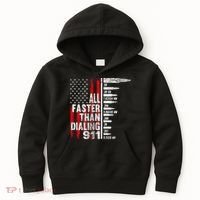 All Faster Than Dialing 911 American Flag Kids Hoodie thumb 0