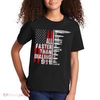 All Faster Than Dialing 911 American Flag Kids T-Shirt thumb 2