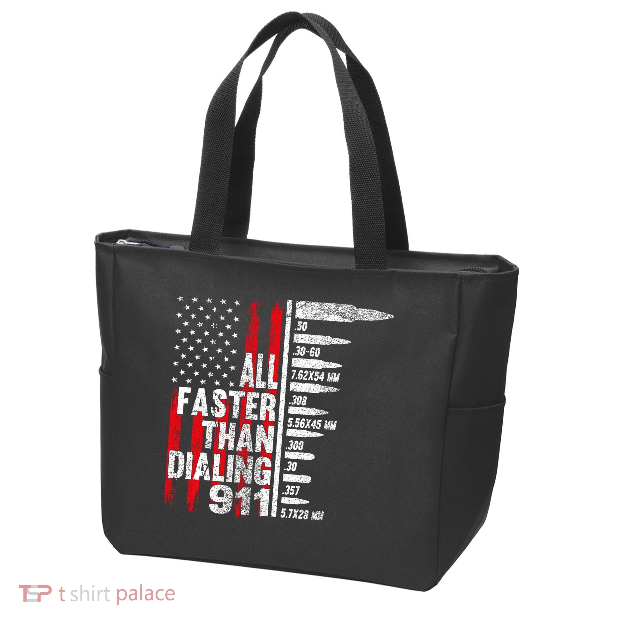 All Faster Than Dialing 911 American Flag Tote Bag