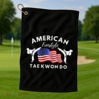 American Freestyle Taekwondo 2 Sides Golf Towel thumb 1